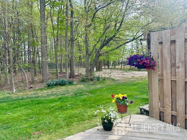 271 Constitution Cir, North Brunswick, NJ 08902 - view of green lawn featuring a wooden deck