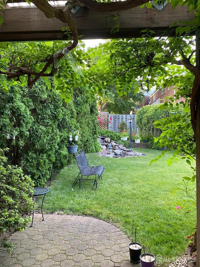 view of yard featuring a patio