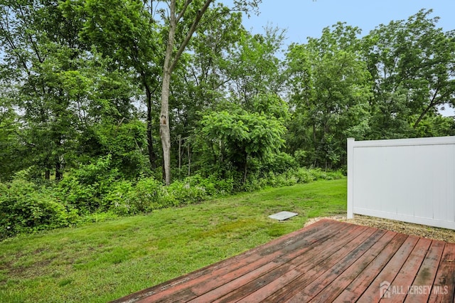 91 Pear Tree Ln, Franklin, NJ 08823 - wooden deck featuring a lawn