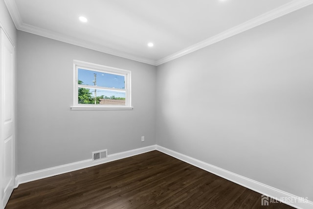 4 Arden Rd, Old Bridge, NJ 08857 - empty room featuring dark wood finished floors, crown molding, baseboards, and recessed lighting