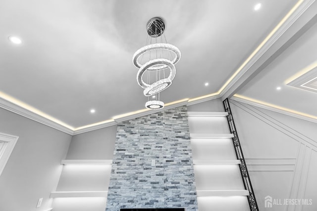 4 Arden Rd, Old Bridge, NJ 08857 - detailed view of a chandelier, crown molding, and recessed lighting