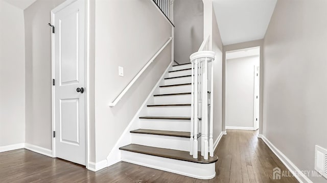 3 Brady Dr, Peapack & Gladstone, NJ 07934 - stairway featuring wood finished floors and baseboards