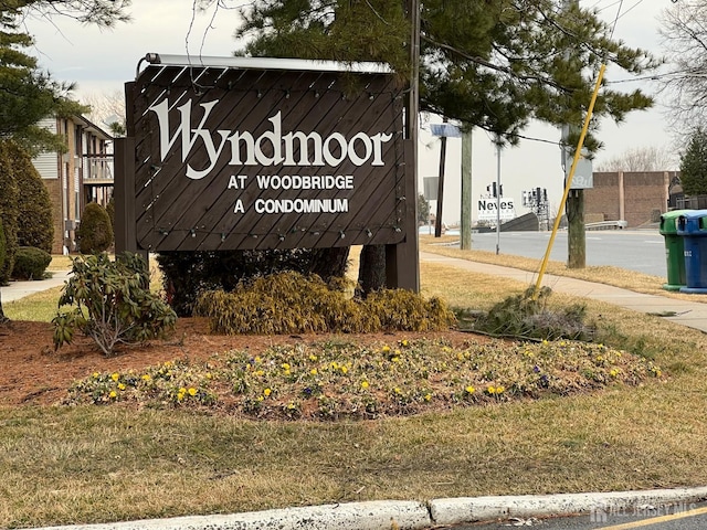 view of community sign