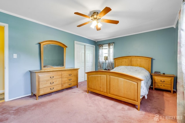 24 Christopher Ave, South Brunswick, NJ 08824 - bedroom featuring light carpet, crown molding, a closet, and baseboards