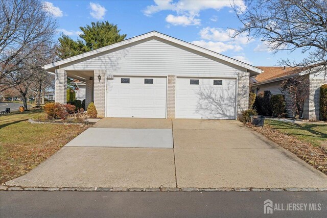 exterior space with a garage