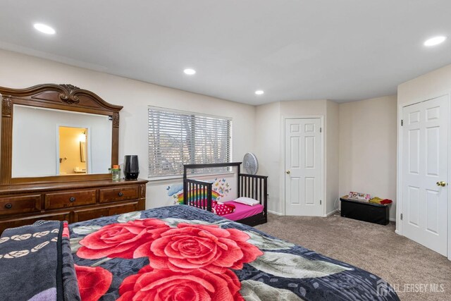 bedroom with carpet