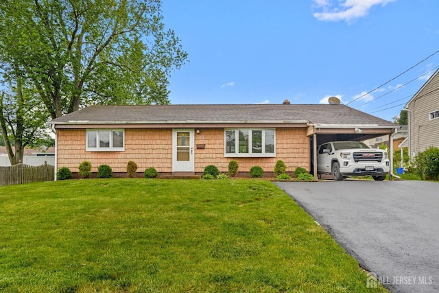 107 Athens Ave, Old Bridge, NJ 08879 - single story home featuring driveway, a carport, and a shingled roof