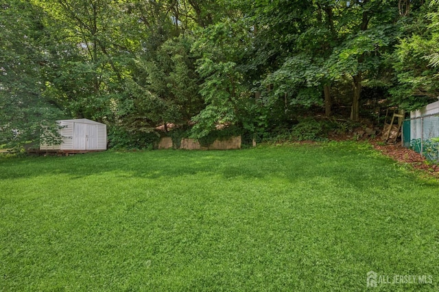 13 Spyros Dr, Old Bridge, NJ 08879 - view of grassy yard featuring a storage unit