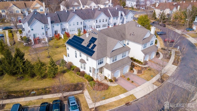 drone / aerial view with a residential view