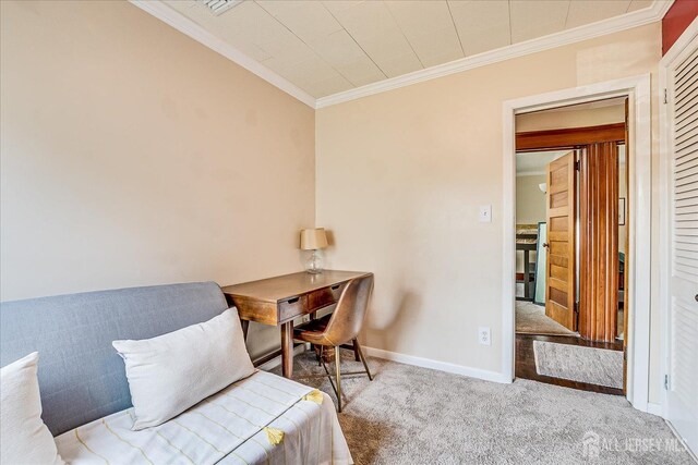 227 Lawrence Ave, Highland Park, NJ 08904 - sitting room with carpet floors and ornamental molding
