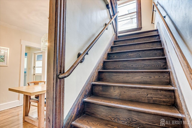 227 Lawrence Ave, Highland Park, NJ 08904 - stairway with ornamental molding and wood finished floors