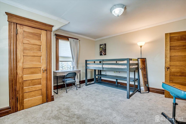227 Lawrence Ave, Highland Park, NJ 08904 - carpeted bedroom with crown molding and baseboards