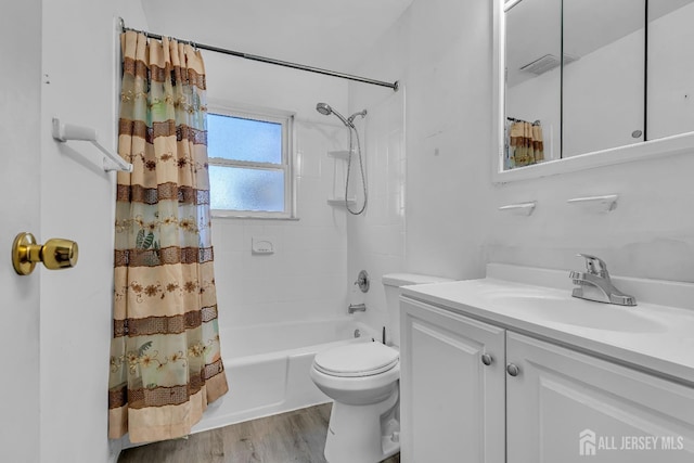 199 Evergreen Rd Unit 6A, Edison, NJ 08837 - bathroom with toilet, shower / bath combo with shower curtain, vanity, and wood finished floors