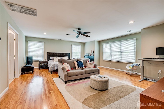8 Renee Ct, Edison, NJ 08820 - bedroom with light wood-style floors, recessed lighting, ceiling fan, and baseboards