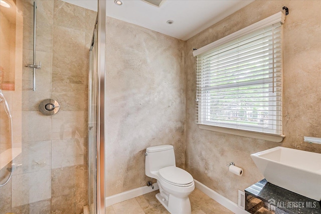 8 Renee Ct, Edison, NJ 08820 - full bathroom with a stall shower, toilet, and baseboards