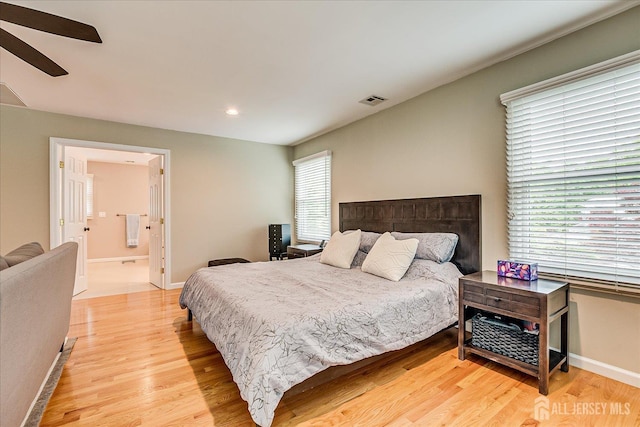 8 Renee Ct, Edison, NJ 08820 - bedroom featuring light wood-type flooring, baseboards, recessed lighting, ensuite bathroom, and a ceiling fan