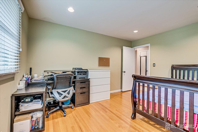 8 Renee Ct, Edison, NJ 08820 - bedroom with light wood finished floors, an office area, and recessed lighting