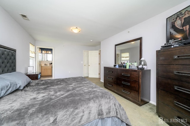 219 Vasser Dr, Piscataway, NJ 08854 - bedroom featuring light carpet and connected bathroom