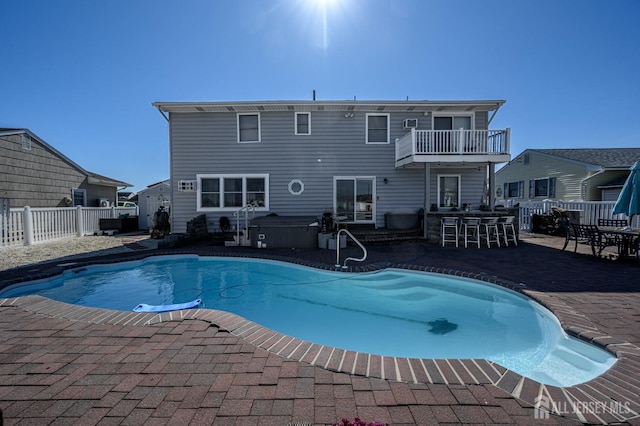 111 E Shrewsbury Dr E, Little Egg Harbor, NJ 08087 - view of swimming pool featuring a hot tub, a fenced backyard, and a patio
