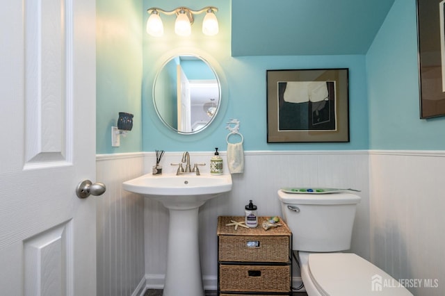 111 E Shrewsbury Dr E, Little Egg Harbor, NJ 08087 - bathroom featuring a wainscoted wall and toilet