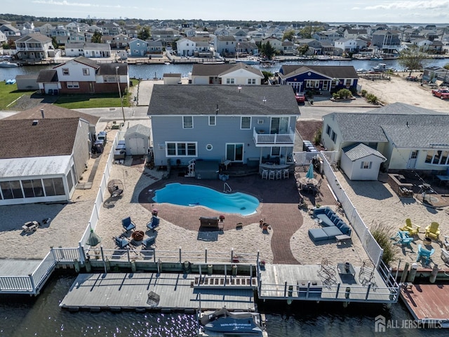 111 E Shrewsbury Dr E, Little Egg Harbor, NJ 08087 - aerial perspective of suburban area featuring a large body of water