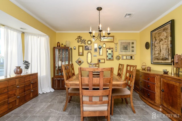 111 E Shrewsbury Dr E, Little Egg Harbor, NJ 08087 - dining space featuring a chandelier and ornamental molding