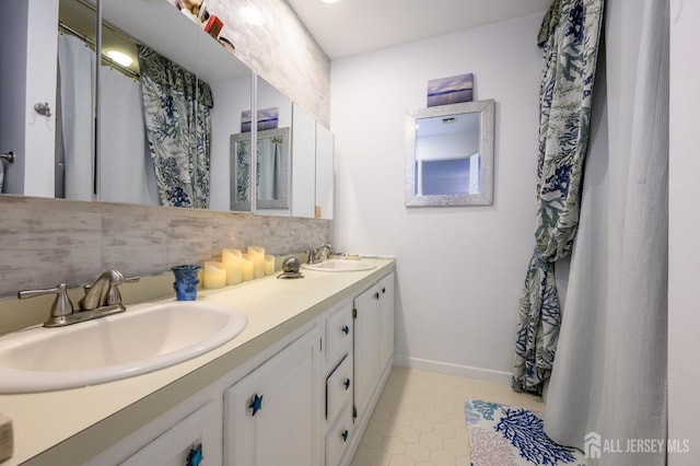 111 E Shrewsbury Dr E, Little Egg Harbor, NJ 08087 - bathroom with double vanity and tile patterned floors