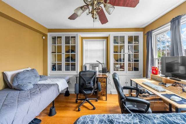 286 Easton Ave, New Brunswick, NJ 08901 - office space with a ceiling fan and wood finished floors