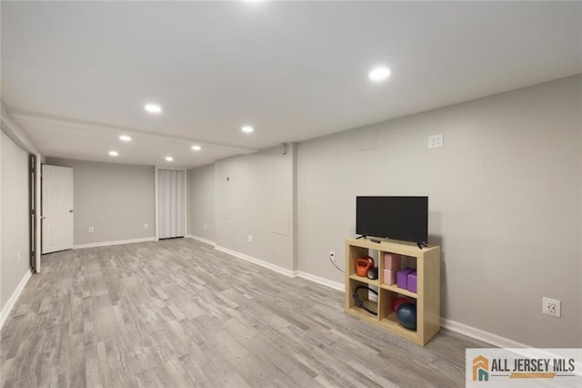 995 Old Bridge Tpke, East Brunswick, NJ 08816 - finished below grade area with recessed lighting and wood finished floors