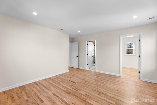 empty room featuring light hardwood / wood-style flooring