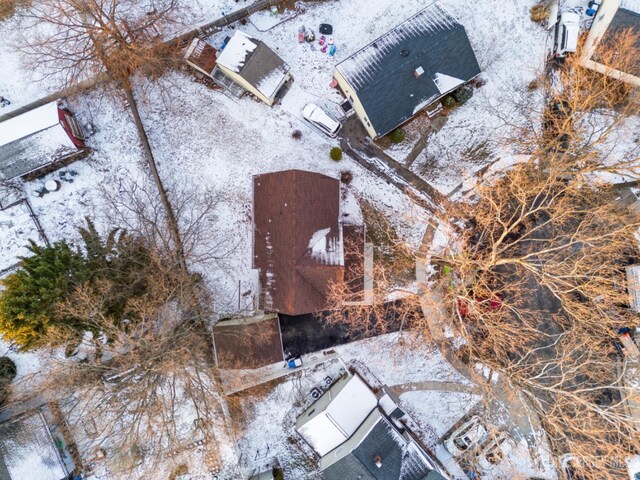 view of snowy aerial view