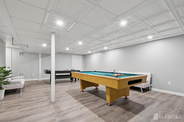 179 Sunshine Dr, Piscataway, NJ 08854 - playroom with wood finished floors, recessed lighting, and billiards table