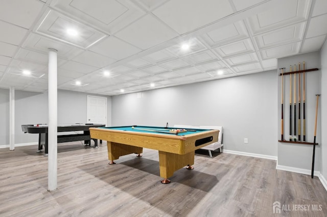 179 Sunshine Dr, Piscataway, NJ 08854 - rec room featuring recessed lighting, wood finished floors, and pool table