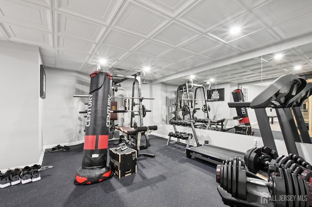 179 Sunshine Dr, Piscataway, NJ 08854 - exercise room with baseboards