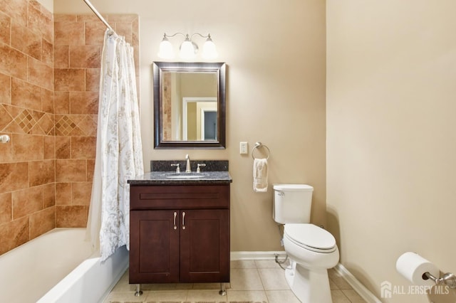 179 Sunshine Dr, Piscataway, NJ 08854 - bathroom with tile patterned floors, vanity, and shower / bath combo