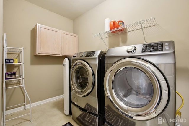 179 Sunshine Dr, Piscataway, NJ 08854 - washroom with cabinet space, washer and dryer, and light tile patterned floors