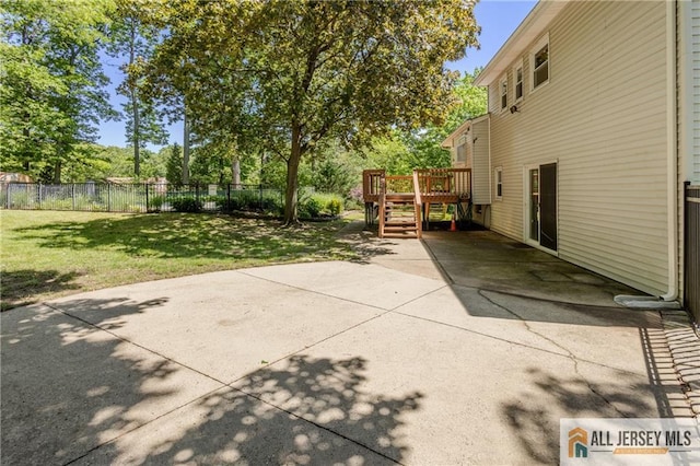 3 Revock Rd, East Brunswick, NJ 08816 - view of patio with a wooden deck and stairway