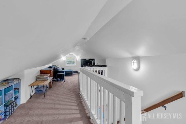 82 Hauser Ave, Hamilton, NJ 08620 - corridor featuring carpet flooring and lofted ceiling