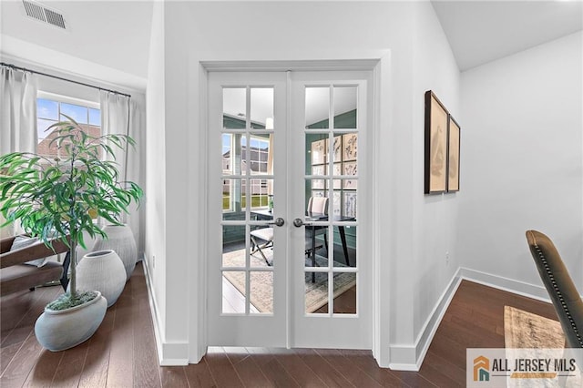 15 Galerie Ct, Monroe, NJ 08831 - entryway with french doors and dark wood-type flooring