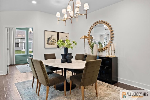15 Galerie Ct, Monroe, NJ 08831 - dining room featuring a chandelier, wood finished floors, and recessed lighting