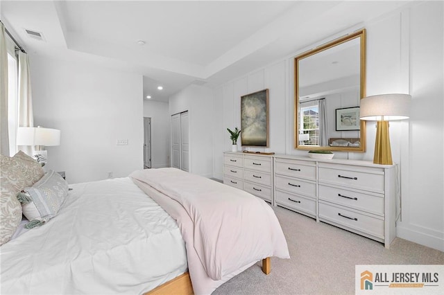 15 Galerie Ct, Monroe, NJ 08831 - bedroom with light carpet, recessed lighting, and a closet
