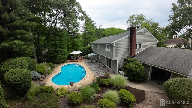 view of pool featuring a patio area