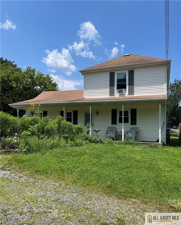 107 Readington Rd, Readington, NJ 08889 - view of front facade with a front yard and covered porch