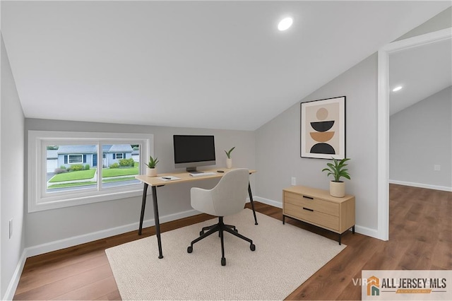 1092 Woodruff St, Iselin, NJ 08830 - office with vaulted ceiling, wood finished floors, and baseboards