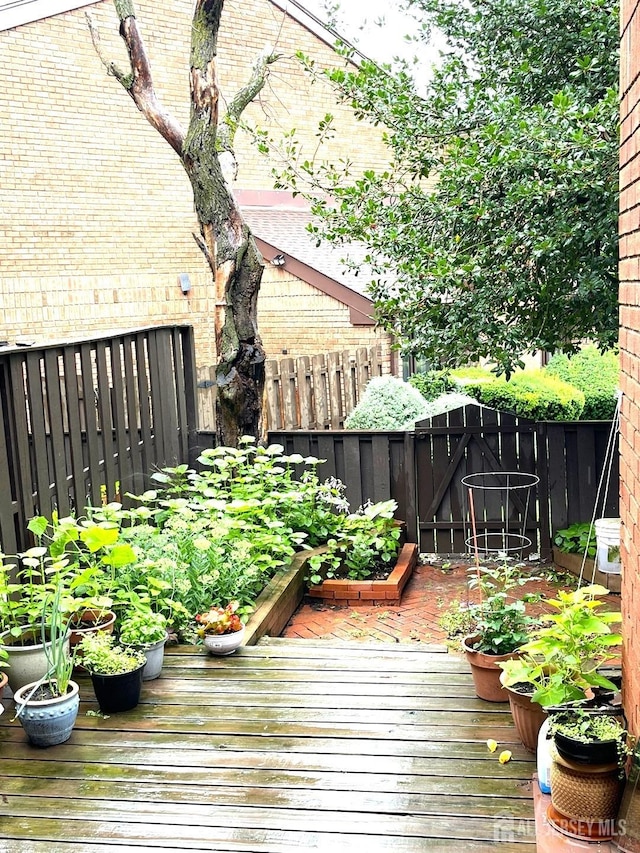 wooden deck with fence