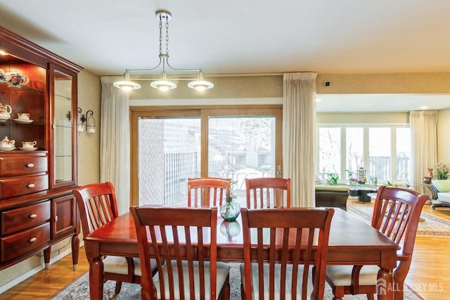 dining area featuring wood finished floors