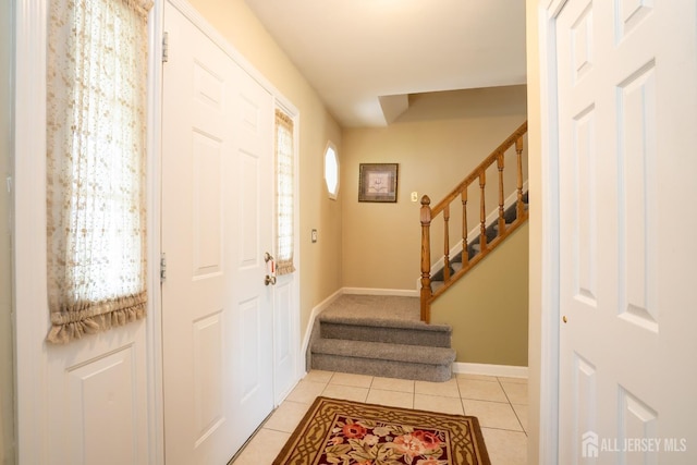 5 Wetherhill Way S, Brunswick, NJ 08810 - entrance foyer featuring stairway, light tile patterned floors, and baseboards
