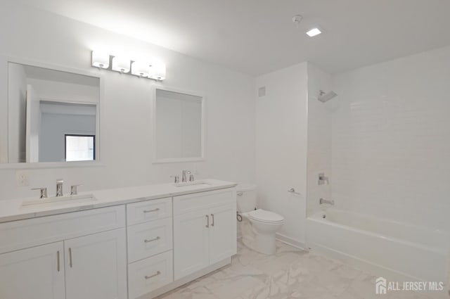 1 Carriage City Plz Unit 509, Rahway, NJ 07065 - full bath featuring marble look tiles, double vanity, and bathing tub / shower combination
