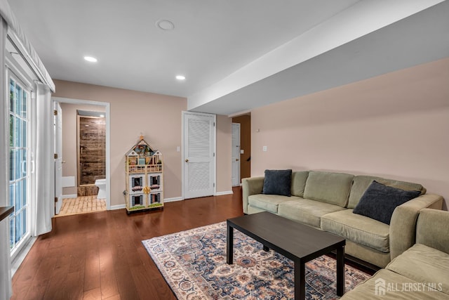 230 New Rd, South Brunswick, NJ 08852 - living area featuring wood finished floors and recessed lighting
