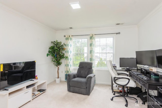 63 Clinton Ave, Keasbey, NJ 08832 - home office with ornamental molding and carpet floors